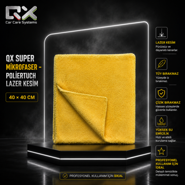 QX SUPER MİKROFASER-POLİERTUCH (LAZER KESİM) 40X40