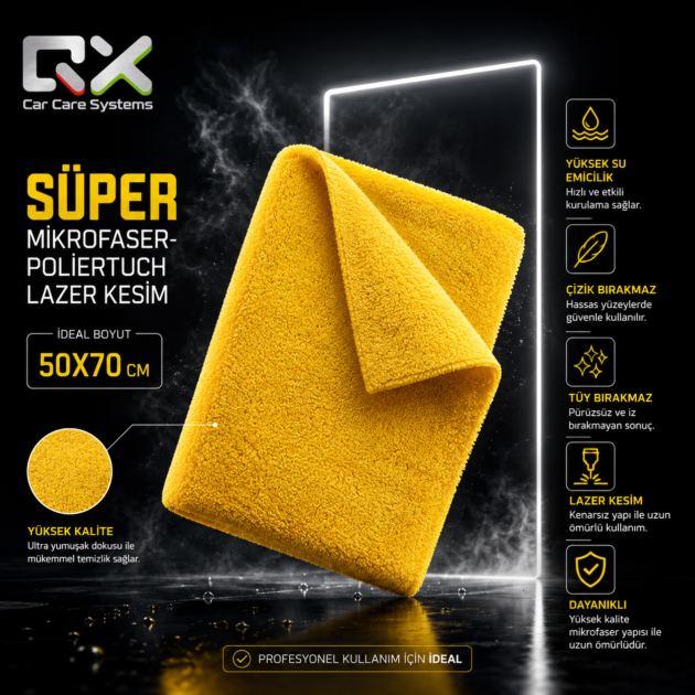 QX SUPER MİKROFASER-POLİERTUCH (LAZER KESİM) 50X70